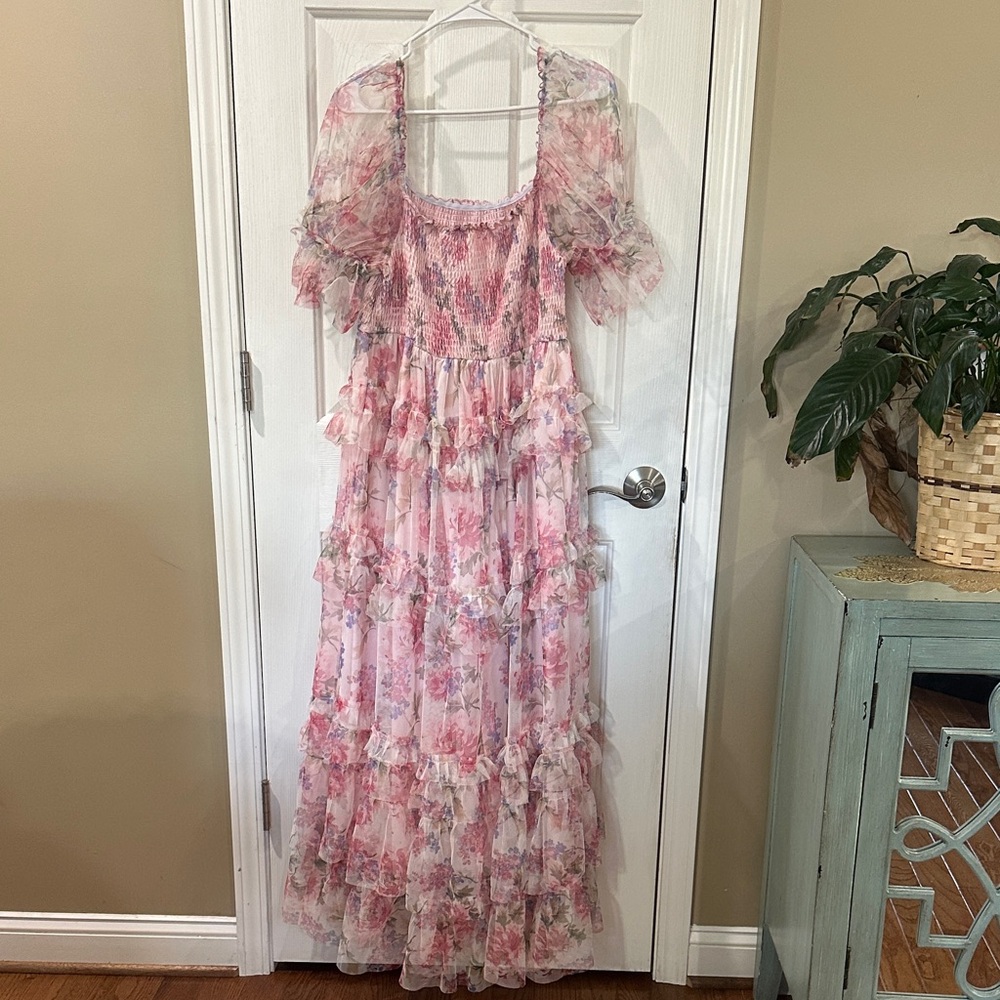 SHEIN Pink Floral Maxi Dress